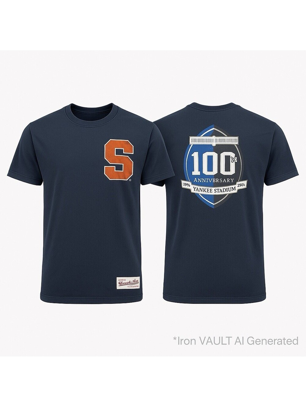 Syracuse Mitchell & Ness T-Shirt Small 100th Anniversary Yankee Stadium NCAA/MLB